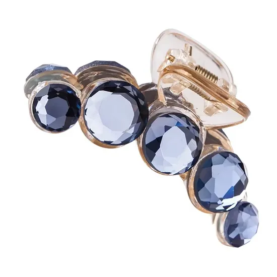 Rhinestone Flower Hair Claw Clip - 7.5 cm