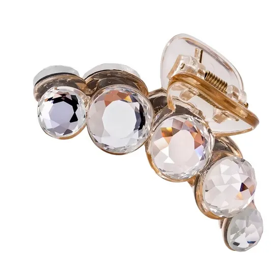 Rhinestone Flower Hair Claw Clip - 7.5 cm