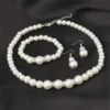 Necklace Bracelet Earrings 3pcs/set Jewelry Set for Women Elegant Wedding Party Imiation Pearl Crystal Beads Accessories Gift