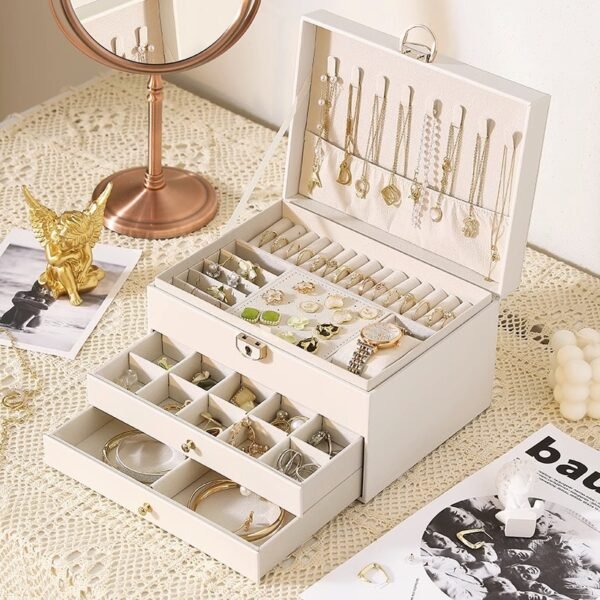 Jewelry Box Earrings Earrings Necklace Ring High-grade Exquisite Large Capacity Gold Jewelry Hand Jewelry Storage Box