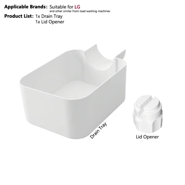 Aoifn Washing Machine Drain Pan, Water Catcher Tray for Front Load Washer Filter Cleaning, Laundry Floor Spill Protector Tool