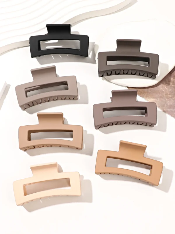 7 Piece Matte Square Hair Claw Clips – 3.4 in