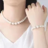 Necklace Bracelet Earrings 3pcs/set Jewelry Set for Women Elegant Wedding Party Imiation Pearl Crystal Beads Accessories Gift
