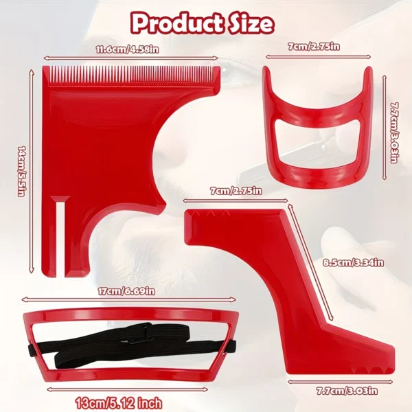 S0648a712da0e494793ff3e2931526343m.webp Beard Styling Tools Set with Four Shaping Guides for Grooming Shaving And Defining Hairlines Goatees And Collars