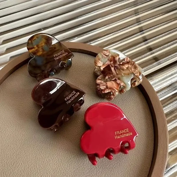 S080f297057b847ceb1af28e457464c40G.webp 3.5cm Small Hair Claw Acetate Hair Crabs Cute Heart Shaped Hairclips Children Women Girls for Hair Accessories Hairpins Clips