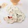 S08f47987e4254747a41843646ceac9361.webp Cute Two-sided Usable Baby Feeding Bib Pure Cotton Gauze Pacifier Saliva Towel Breathable Petal Bib For Newborn Toddler