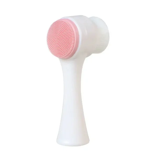 S0bb1ab3c58254757aa9fed262af157fbM.webp 3D Double Silicone Facial Cleansing Brush Manual Massage Facial Brush Soft Bristles Exfoliator Double Sided Face Wash Brush