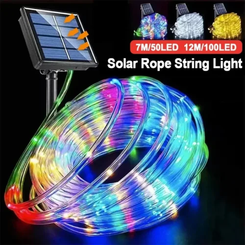 S0c8ae94e7e874248ae7b11ee1cf31b89b.webp LED Solar String Lights Garden Waterproof Tube Rope Lamp Christmas Garland Fairy Lights For Outdoor Holiday Home Decoration