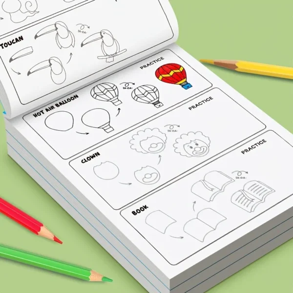 200+ Step-By-Step Creative Drawing Book |   Durable Paper, Art Learning and Painting Supplies, Educational Art Activity Book to Cultivate Creativity and Motor Skills, Gift for Art Enthusiasts, Easter, Christmas, Birthday Gifts