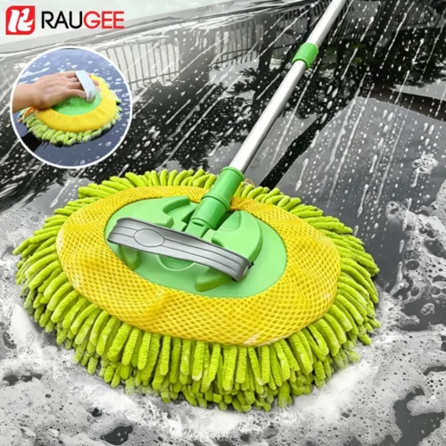 Car Cleaning Brush Telescoping Long Handle Cleaning Mop 180° Rotatable Super Absorbent Car Washing Brush Car Accessories