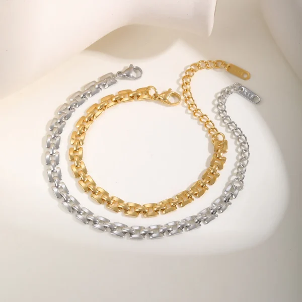 Minimalist Watch Band Link Chain Bracelet for Women, Stainless Steel Waterproof Bracelets,Trendy Jewelry Gift