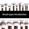 S17124d9701a54378b0a89747afbf09dd1.webp 13 pcs Makeup Brush Set, Dense Bristles, Aluminum Alloy Handle, Suitable for All Skin Types