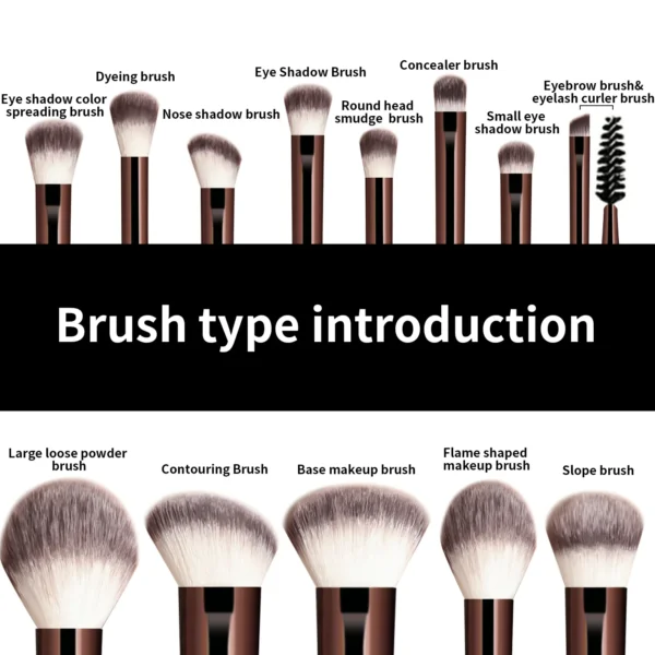 S17124d9701a54378b0a89747afbf09dd1.webp 13 pcs Makeup Brush Set, Dense Bristles, Aluminum Alloy Handle, Suitable for All Skin Types