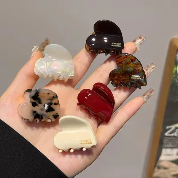 S1c72cda5af684de8bb1654160ef3c103O.webp 3.5cm Small Hair Claw Acetate Hair Crabs Cute Heart Shaped Hairclips Children Women Girls for Hair Accessories Hairpins Clips