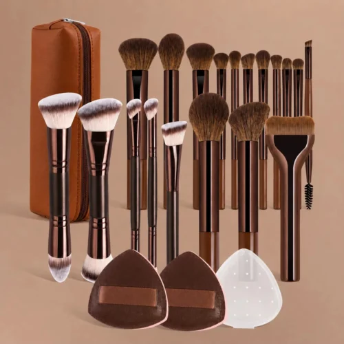 S1cbb3f57d22249e197f356ebcbf32c2e0.webp Brush Set, Includes 14pcs Makeup Brushes + 1pc Makeup Bag + 2pcs Makeup Sponges, Containing Foundation Brush, Blush Brush