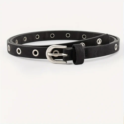 S1f2ecb1b468048ae8a804c81faeb3bb2v.webp 1 Piece of Fashionable Metal Women's Belt in Black, Simple and Versatile, Paired with Jeans and Dress for Daily Casual Wear