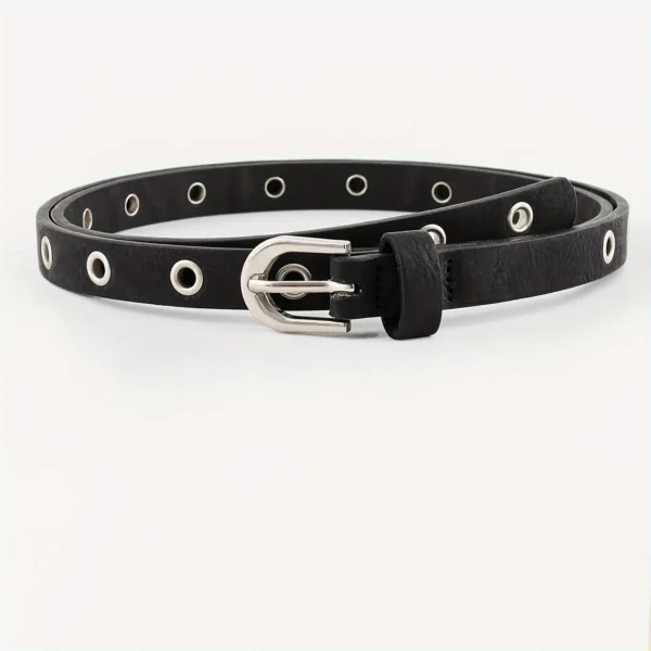 1 Piece of Fashionable Metal Women's Belt in Black, Simple and Versatile, Paired with Jeans and Dress for Daily Casual Wear