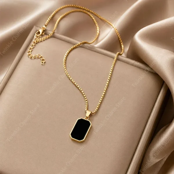 Necklaces Exquisite Minimalist Square Pendant Choker Chains Fashion Necklace For Women Jewelry Party Gifts Подвеска На Шею