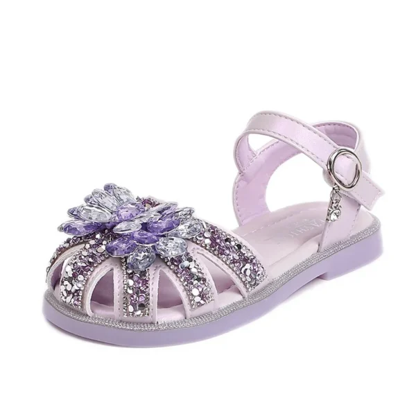 S2280bf46f4ac43f684d04888a95dfb43M.webp 2025 Children Sandals for Girls Summer New Fashion Korean Style Soft Bottom Anti-slippery Versatile Princess Cut-outs Shoes