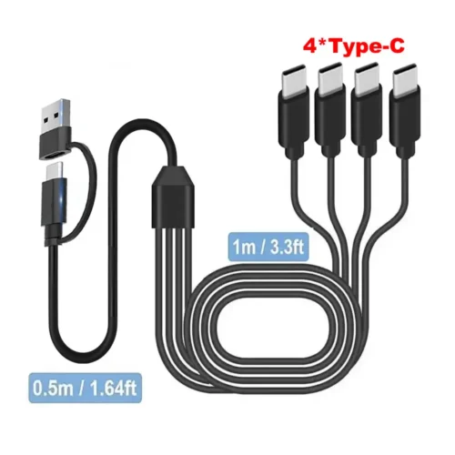 S239cf348ff1f4ad1b5c4c28becdbe3e7k.webp USB C Splitter Multi Charging Cable,USB A/C to Type C Charging Cord, with 4 Type-C Connectors for Cell Phones Tablets and More