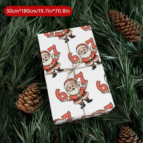 Holiday Gift Wrap with Santa 67, Funny Christmas Themed Wrapping Paper, Kid's Holiday Gift
