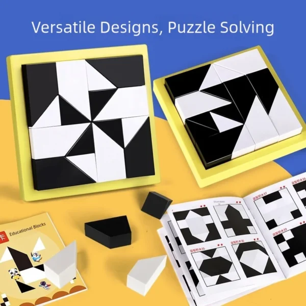 Educational Black and White Building Block Puzzles, Educational Toys That Promote Learning, Entertainment, Intelligence, Manual and Mental Dexterity, Hand-Eye Coordination, Interaction, Interest Development, Two-Player Interaction, Logical Reasoning Training, Tabletop Games, Suitable for Birthdays,