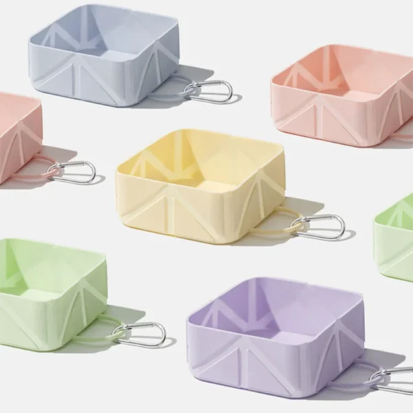 Collapsible Square Pet Travel Bowl