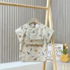 Cute Baby Bibs Toddler Baberos Bavoir Waterproof Short Sleeve Apron Cartoon Animals Children Feeding Smock Bib Baby Stuff 0-6Y