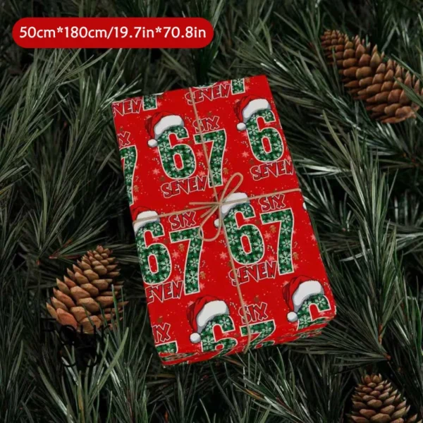 Holiday Gift Wrap with Santa 67, Funny Christmas Themed Wrapping Paper, Kid's Holiday Gift