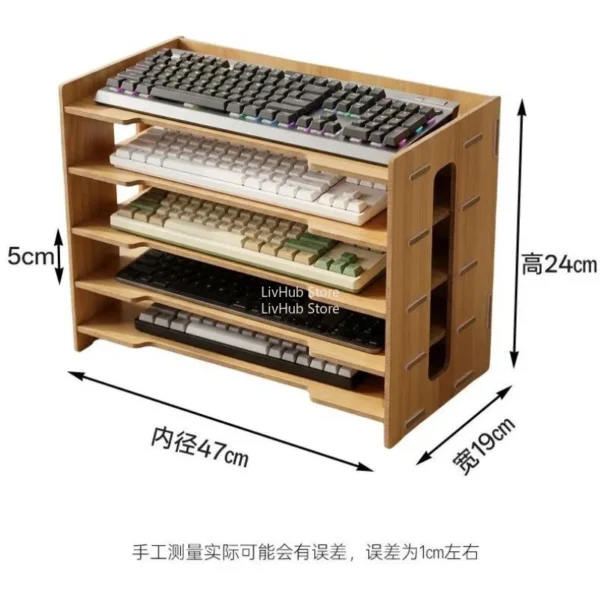 Keyboard Organizer Stackable Bamboo Wood Desk Organizer Save Space for Documents Letter Sorter Envelopes and Magazine Holder