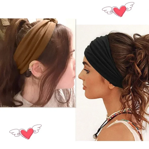 S333f9d4da107431d8c40c856ee70e1f3X.webp Head Band Women Hair Accessories Solid Wide Headband Bowknot Turbans Wash Face Make-up Hair Band Sports Running Yoga Headbands