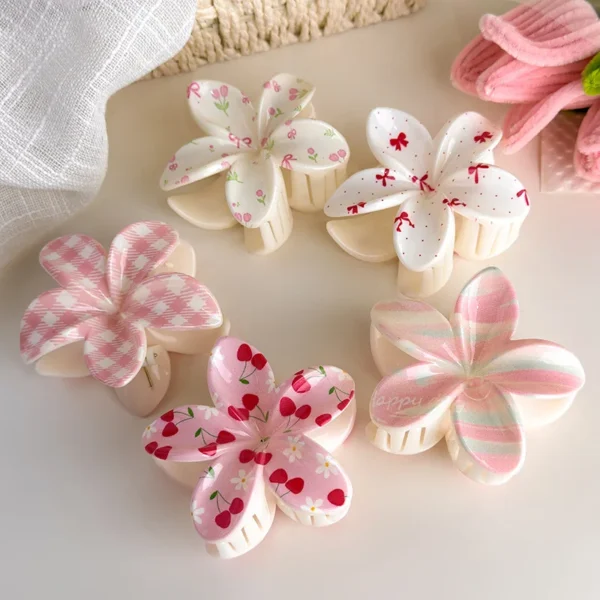 Pastel Floral Hair Clips for Girls