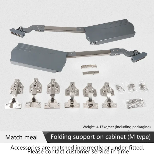 S383bc3e921d345a29f9d5c1d3fb418b9v.webp Cabinet Door Folding Support Wall Cabinet Linkage Door Hydraulic Buffer Pull Rod Support Frame Pneumatic Rod Hardware
