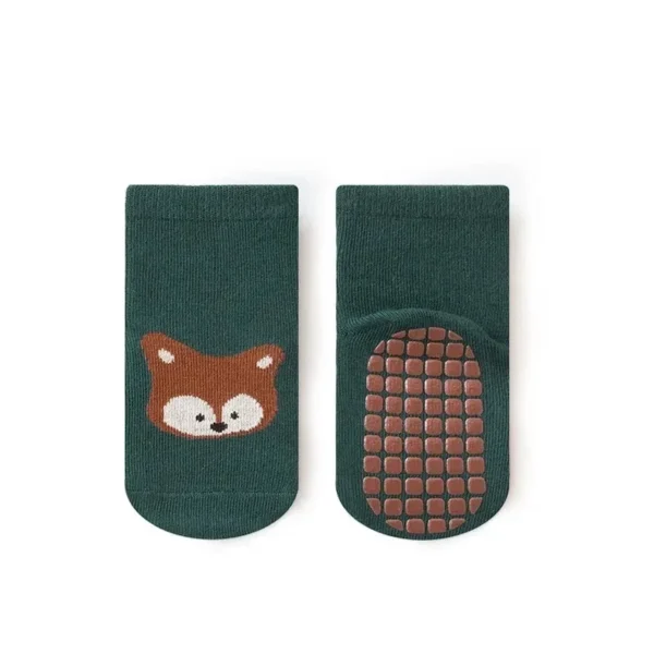 S3913cbc701b9431ab503c3edb9859396N.webp Homefish 6 Pairs Kids Non-Slip Socks Cute Cartoon Fox and Bear Pattern Childrens Boys Girls Floor Socks Comfortable for Toddler