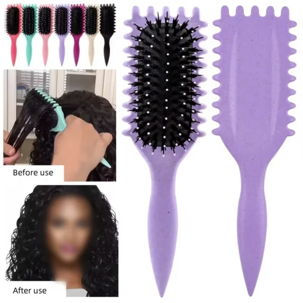 Salon Styling Curly Hair Styling Brush Curl Hair Brush for Combing and Shaping Men's and Women's Curls Reduce Pulling Tools