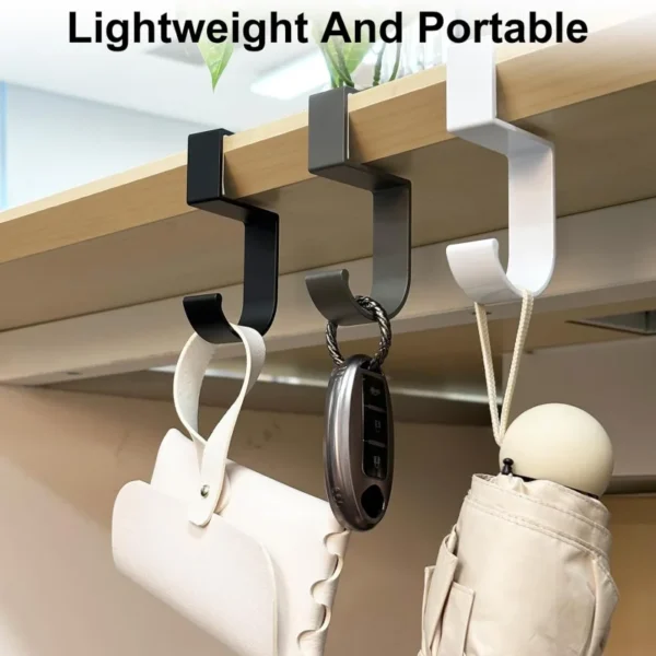 S3cf7918173c9493ba37828676225e1d7Z.webp Desk Hook Organizer Anti-Slip Design Sleek Black White for Office Student Desk Organization Bag Storage Utility Hooks