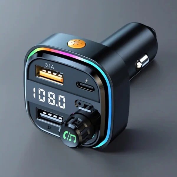 S3e96a26475724c02a5c9866c70f3ef4dU.webp Car FM Transmitter Bluetooth Wireless Adapter Hands-Free Calling USB Charger Audio Receiver for Music Streaming in Vehicles Plus