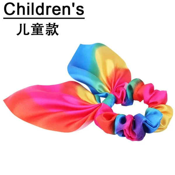 Rainbow Bow Hair Ties for Women and Girls