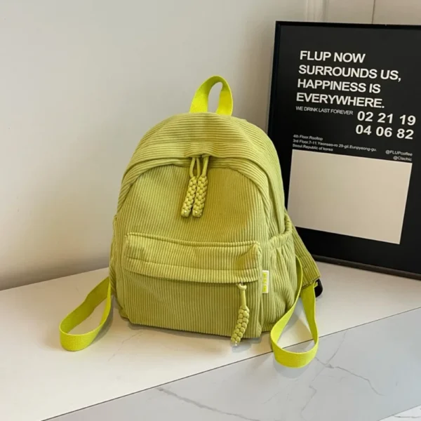 Travel Bag Daily Use Lightweight Corduroy Backpack Solid Color Practical Small Backpack Japanese Style Casual Travel Bag Women