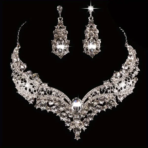 S41b14b53c1aa413ea91efecd9850eb1f9.webp Jewelry Jewelry Sets Necklace Set Women's Geometric Earrings Wedding Bridal Jewelry For Brides