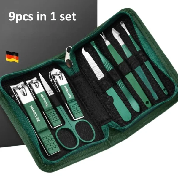 S4276ed83c27242e38d058c9c589247d2n.webp 6-9 Pcs Manicure Set With Leather Case Professional Foot And Face Care Tool Kits Stainless Steel Nail Clipper Sets Gift