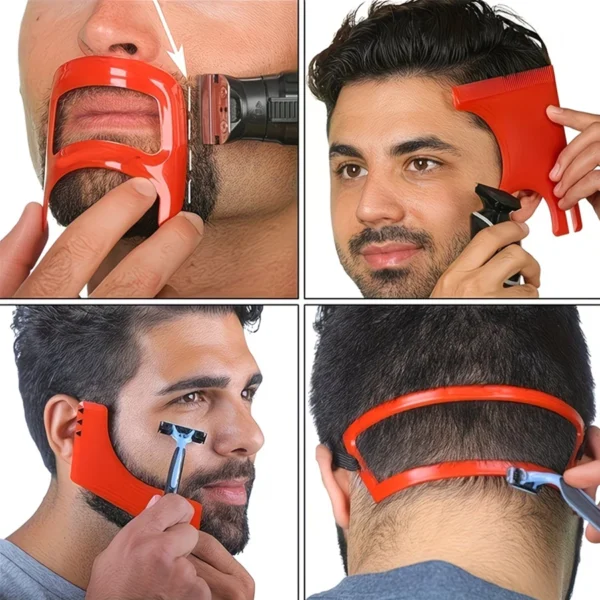 S461f4cd67038472fb1ad1f73d6715bd3n.webp Beard Styling Tools Set with Four Shaping Guides for Grooming Shaving And Defining Hairlines Goatees And Collars