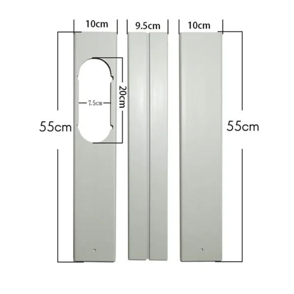 S463deaac6f214dc59857a1e975278fea8.webp Appliances Parts 3PCS Adjustable Portable Window Kit Plate For Air Conditioner Spare Parts Air Conditioner Window Attachment-55C