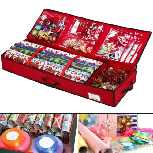 S464b44e175dd4152b8f042eb0399fe05N.webp Gift Wrapping Paper Storage Bag Waterproof Christmas Gift Wrap Organizer Bag Large Capacity Container Box for Wrapping Supplies