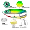 8Pcs Metal Fishing Lure 7g/10g/15g/20g/25g/30g Slow Sinking Fishing Jigs 3D Eyes Laser Fishing Bait with Sharp Hooks for Fishing