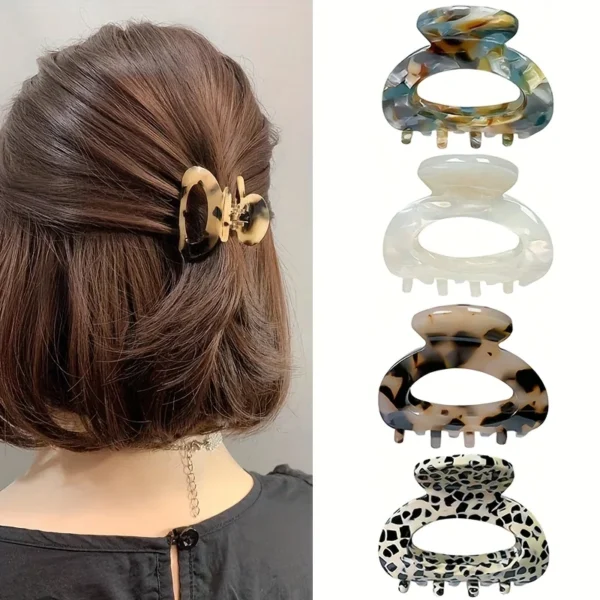 S47c2e85cc5484bdca8d00551dd482012u.webp Elegant Sweet Small Oval Hair Claw Clip for Women Secure Grip Hair Accessories Ponytails Cute Hair Clips Sophisticated Style