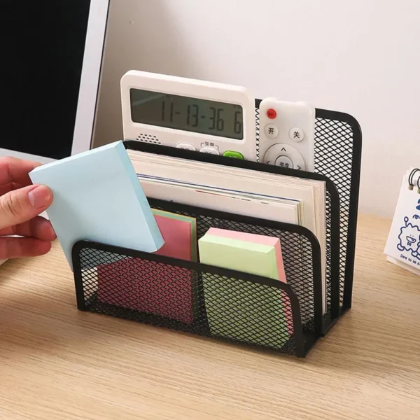 Desk Mail Organizer Small File Holders Letter Organizer Metal Mesh Document/Filing/Folders/Paper Organizer for Desktop