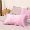 S486ff7502b1446e686252d677701f7e2M.webp 2 Pair Satin Pillowcase - Anti-Allergy Breathable Bedding Polyester Satin with Envelope Closure Machine Washable & Skin-Friendly