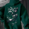 Men'S Hoodie Designed with Retro Ink Wash Style Cherry Blossom Branches Reflecting Eastern Aesthetics Made from Knit Fabric