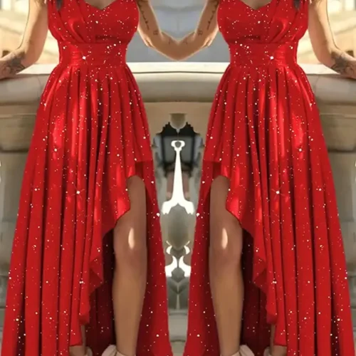 Women Evening Dresses Sexy Elegant Red Cocktail Party Chic Gala Graduation Luxury Formal Occasion Bridesmaid Gown Dress Clothes